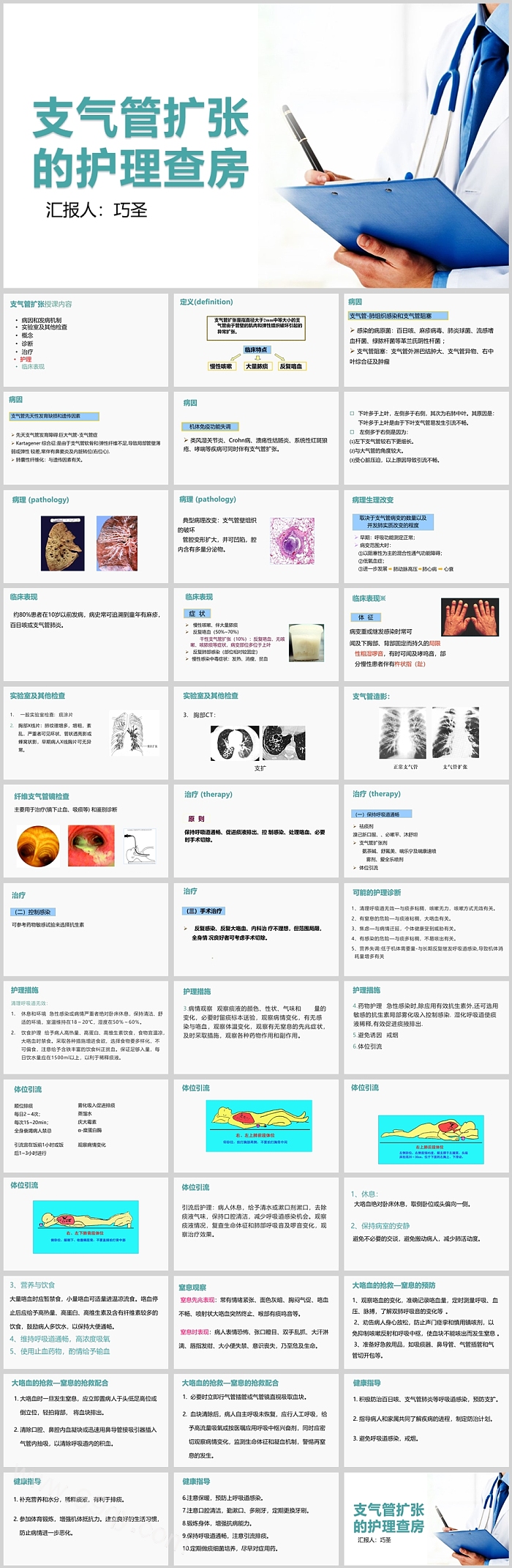 成品医护支气管扩张的护理查房PPT课件