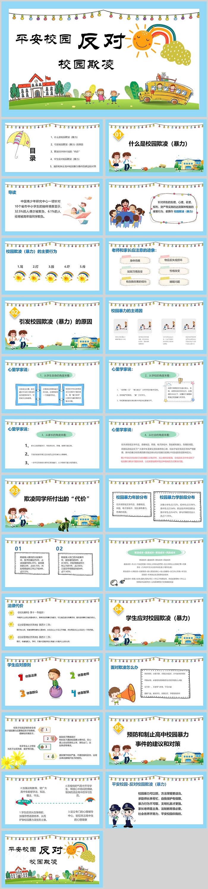 平安校园反对校园欺凌主题班会PPT课件