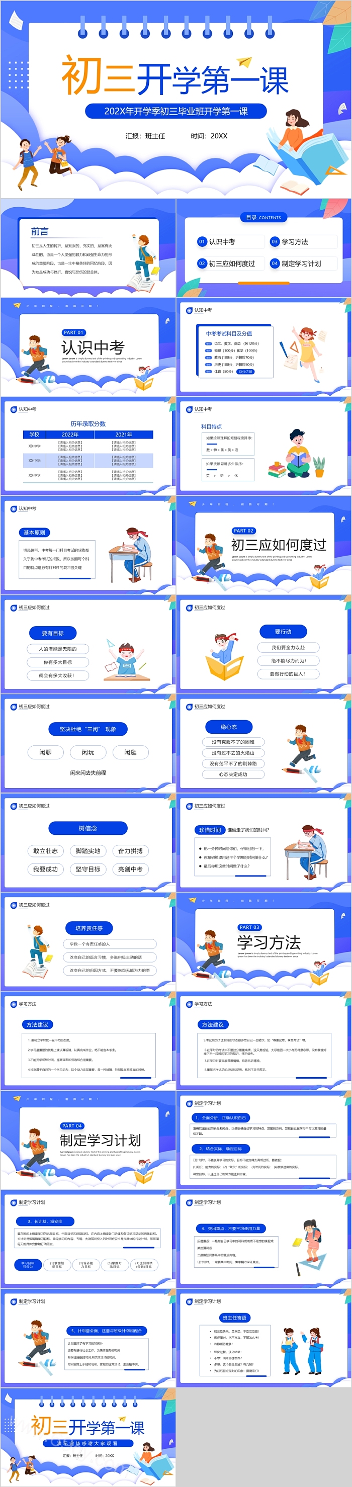 初三毕业班开学第一课ppt课件