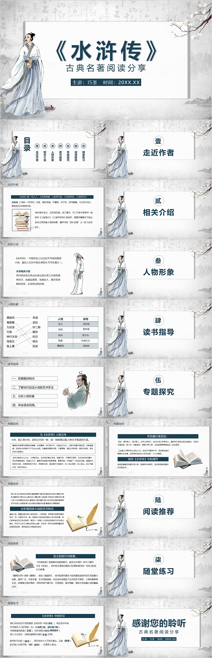 水浒传古典名著阅读分享PPT课件