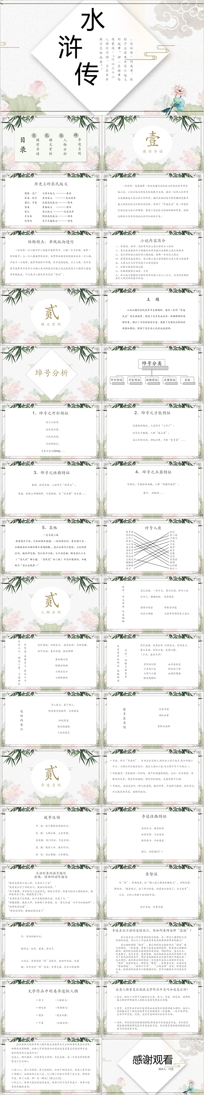 完整版四大名著《水浒传》导读文学成语言故事ppt课件
