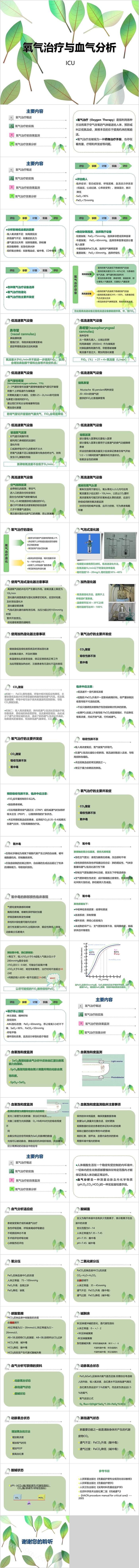 ICU氧气治疗措施与血气分析教学ppt模板