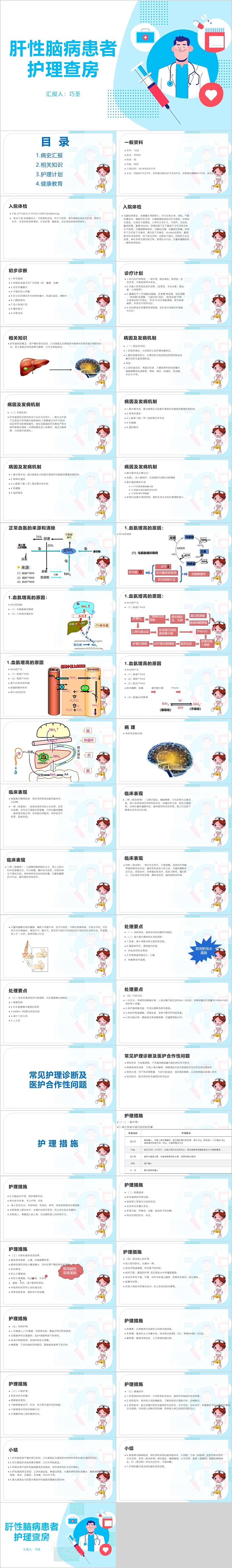 肝性脑病患者的护理查房护理计划PPT模板