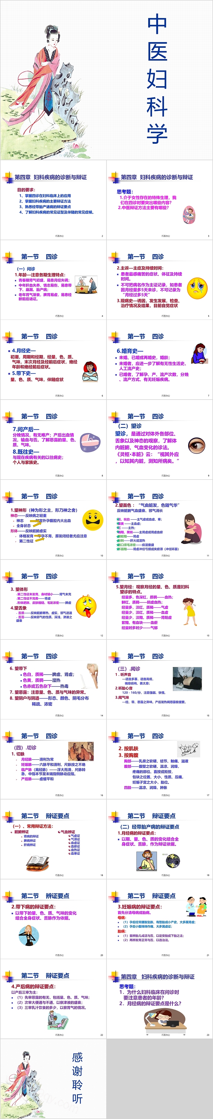 中医妇科学妇科疾病的诊断与辩证PPT模板