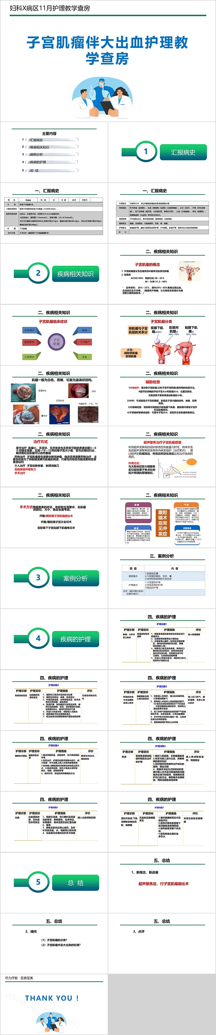 子宫肌瘤伴大出血护理教学查房PPT模板