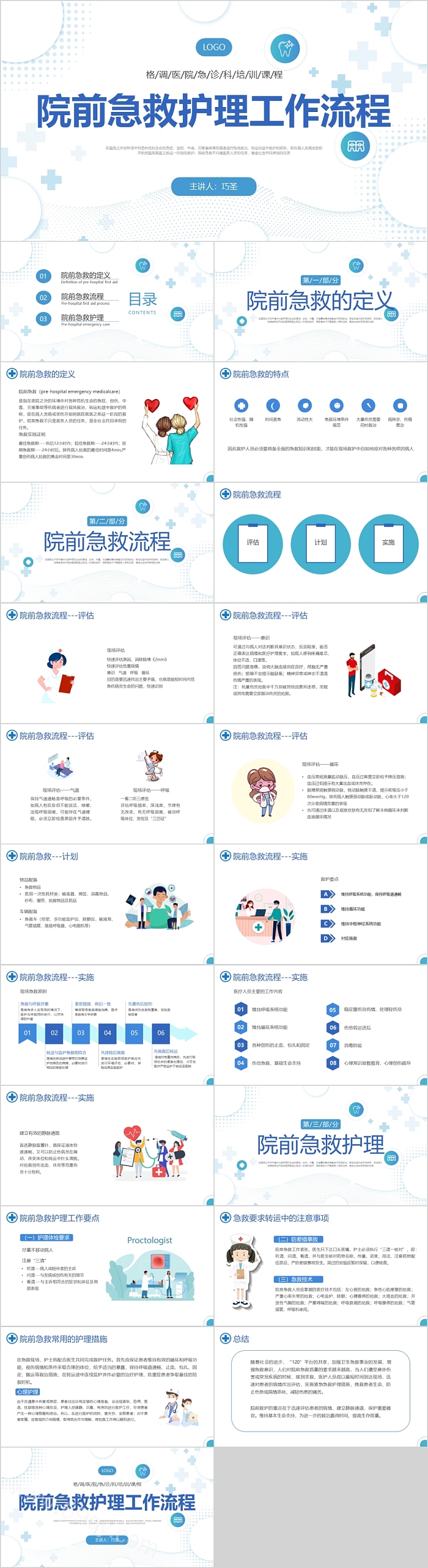 急诊科培训院前急救护理工作流程PPT模板