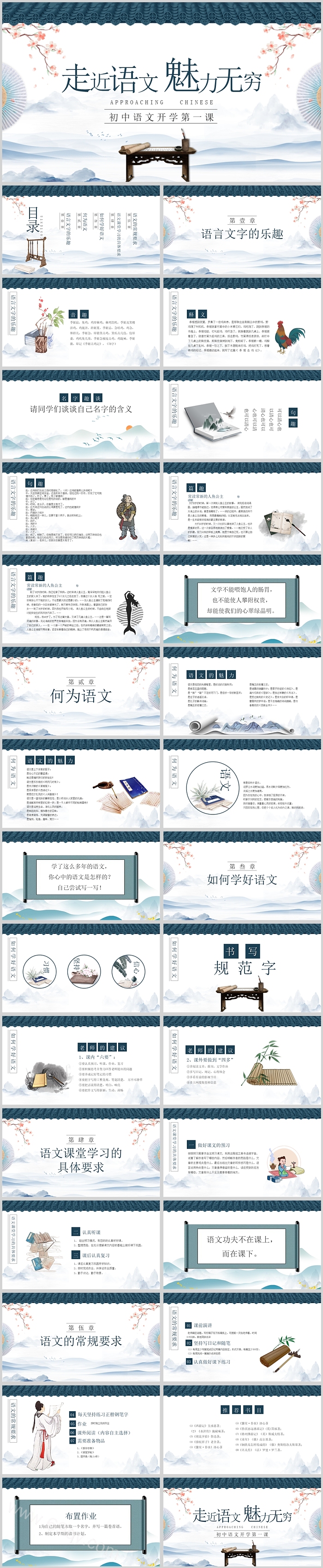 走进语文魅力无穷初中语文开学第一课PPT课件
