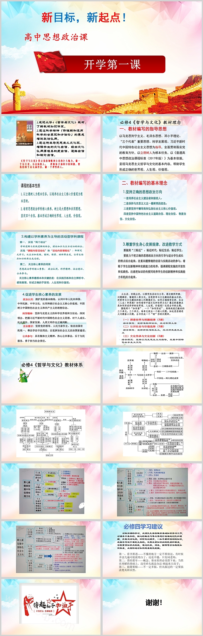 新学期新版本高中思想政治课开学第一课PPT课件