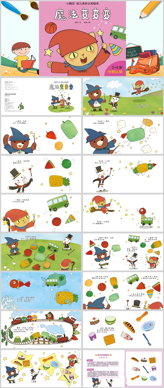 幼儿园儿童成长认知教育《魔法变变变》科学绘本故事PPT课件
