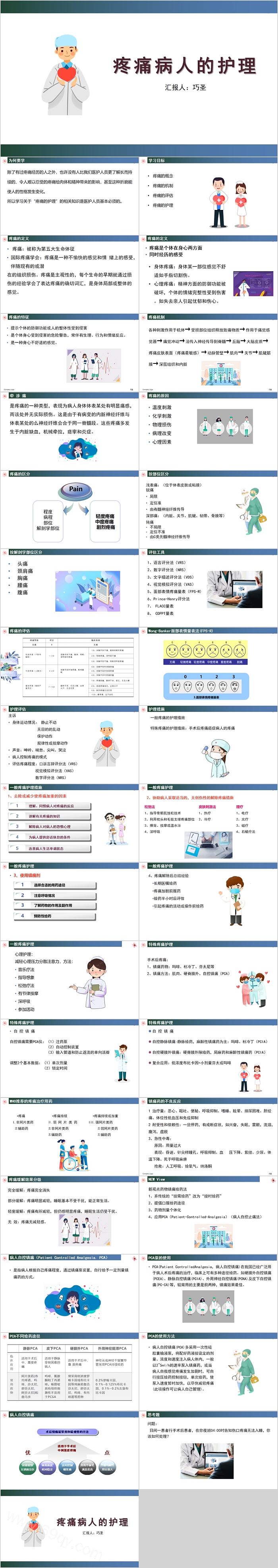 简约实用疼痛病人的护理PPT课件