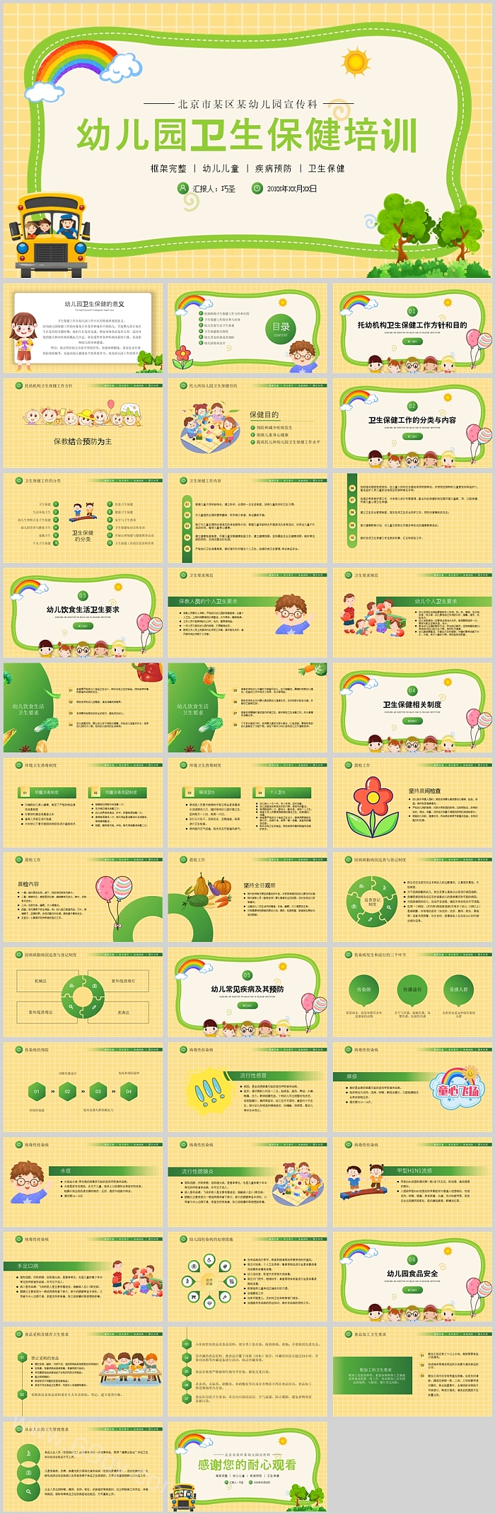 精美幼儿园宣传幼儿园卫生保健培训PPT课件