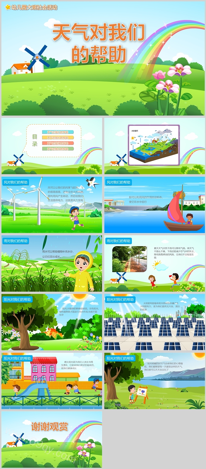 幼儿园大班社会活动天气对我们的帮助说课PPT课件