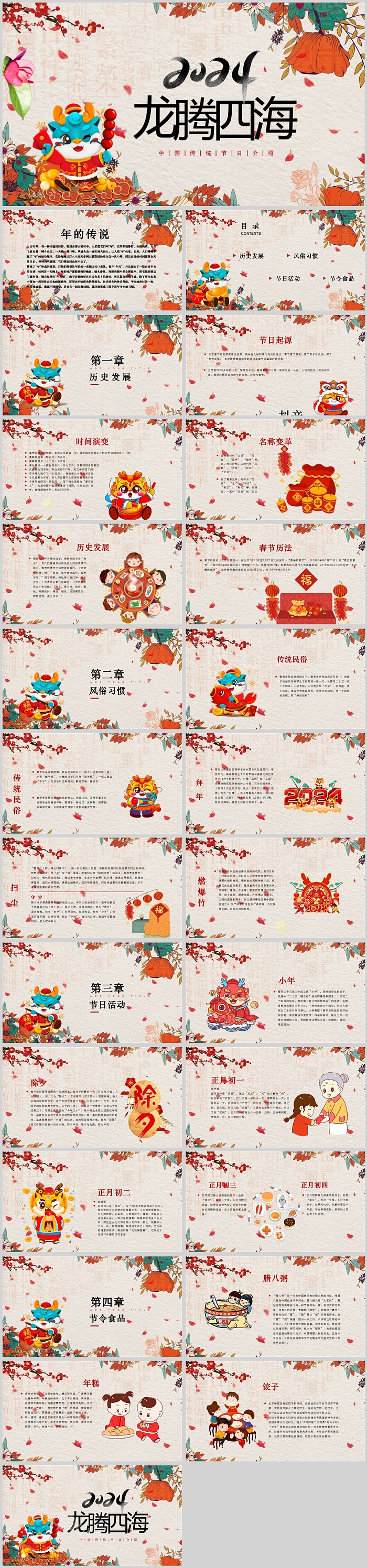 2024龙腾四海元旦节日介绍元旦晚会ppt课件