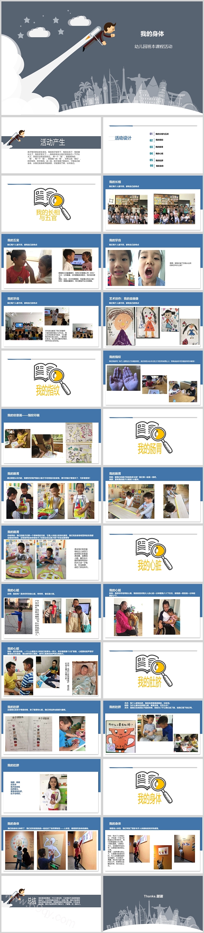 幼儿园大班班本课程《我的身体》29页ppt课件（主题教育）