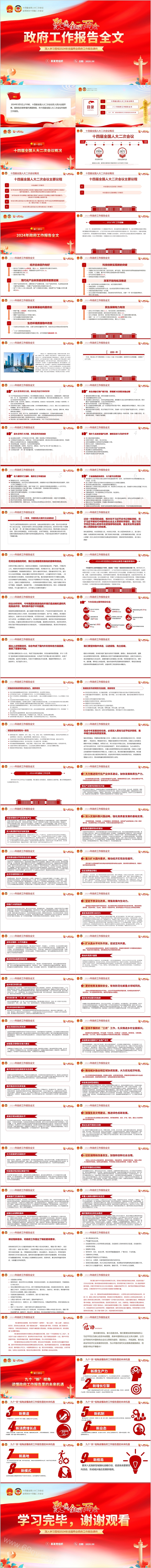 2024学习贯彻聚焦全国两会《政府工作报告》全文解读党课PPT课件