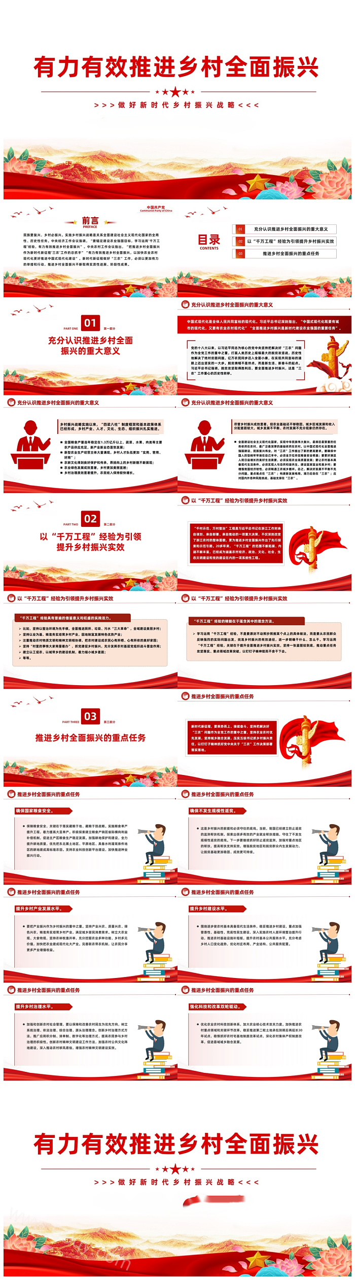 精美做好新时代乡村振兴战略有力有效推进乡村全面振兴党课PPT课件