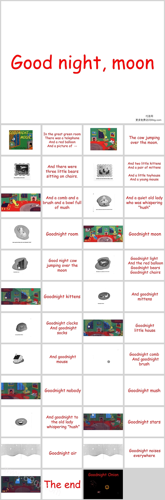 幼儿园儿童月亮晚安《Goodnight, moon!》英语绘本故事ppt课件