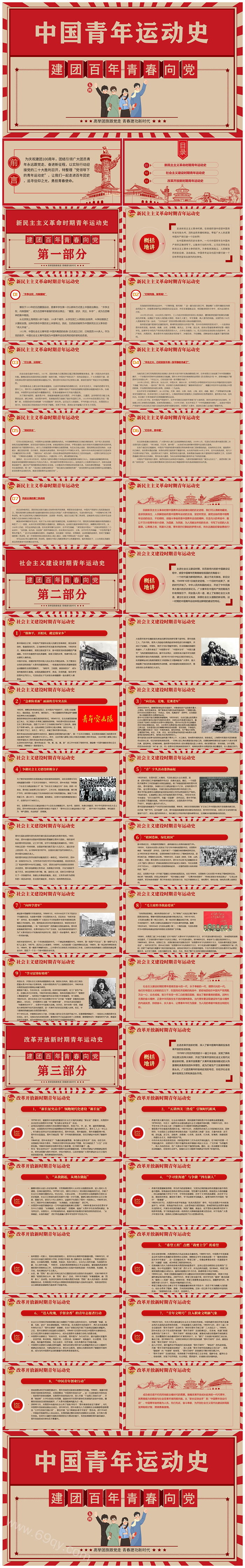 青春向党建团100周年弘扬五四精神《中国青年运动史》团课PPT课件