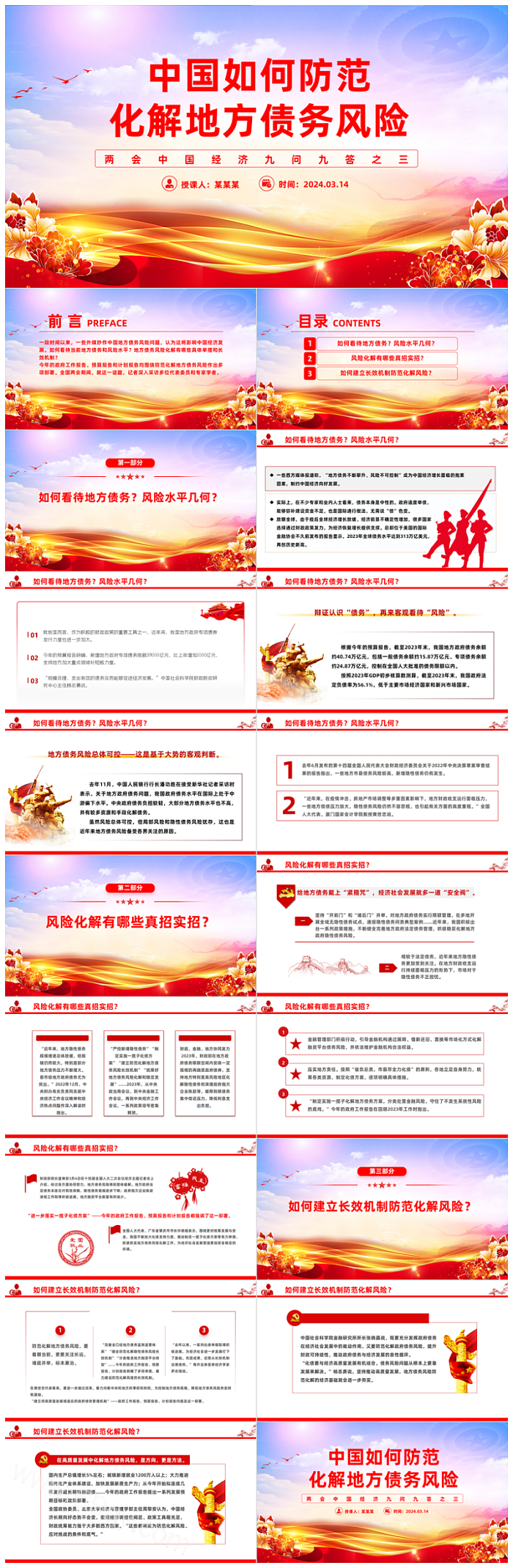 2024年全国两会解读中国如何防范化解地方债务风险中国经济问答党课PPT课件