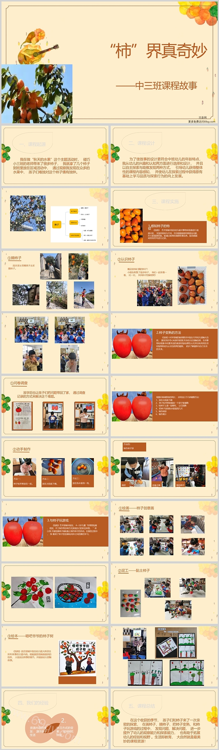 幼儿园班本课程《“柿”界真奇妙》ppt课件（健康故事）