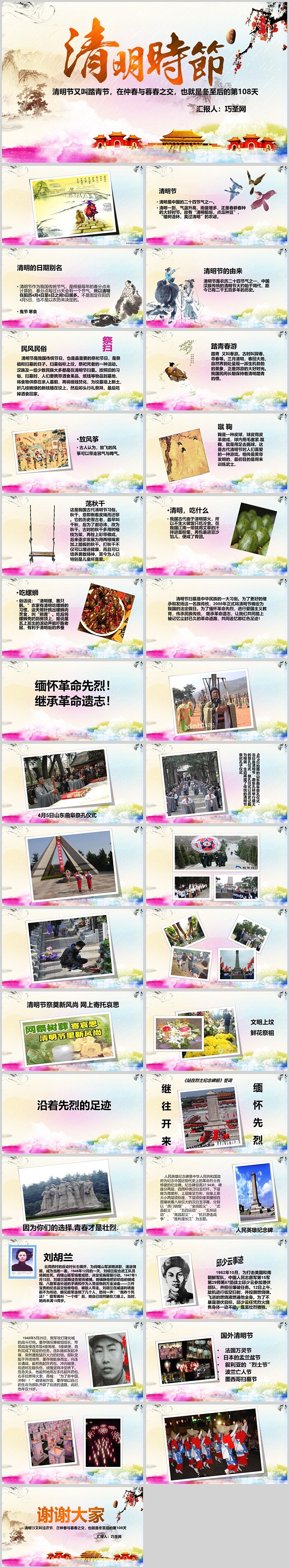中国传统二十四节气之清明节主题班会ppt课件（清明祭祀活动）
