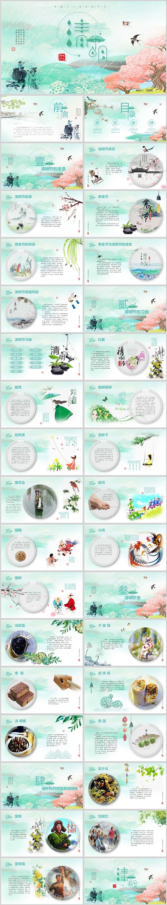 中国二十四传统节气清明节介绍主题班会ppt课件