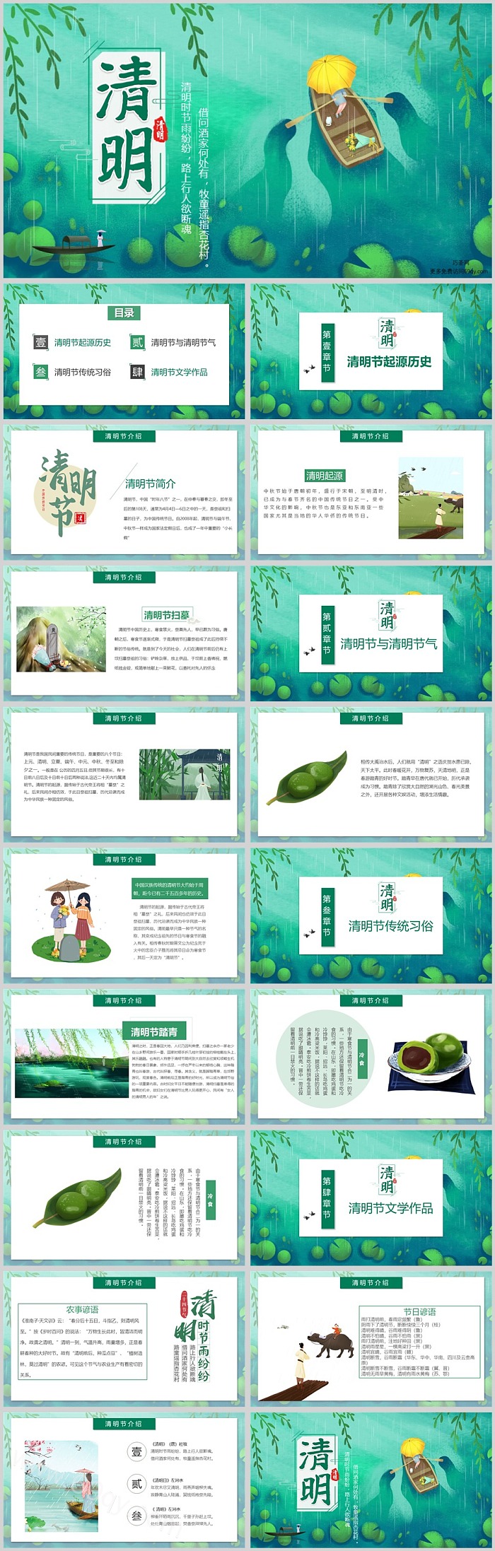 中小学生中国传统二十四节气清明节知识介绍主题班会PPT课件