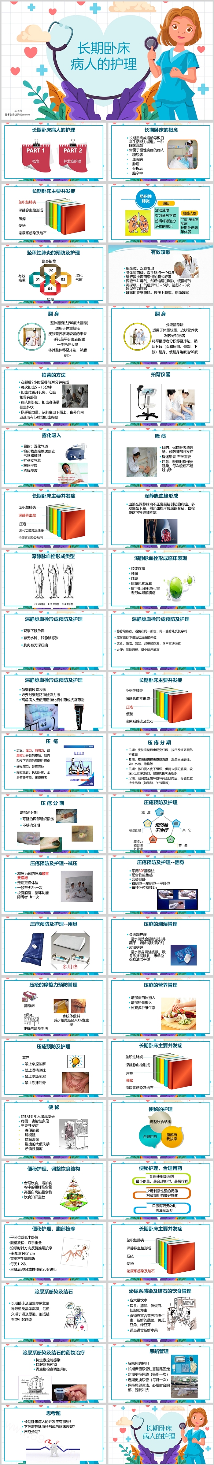 粉色系长期卧床病人的护理ppt课件（常见并发症的预防及护理）