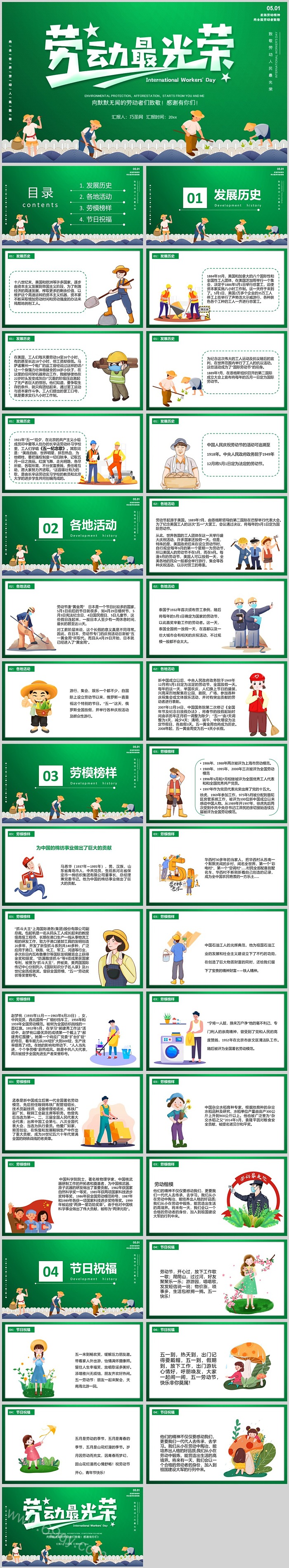 中小学生劳动最光荣劳动节主题班会ppt课件