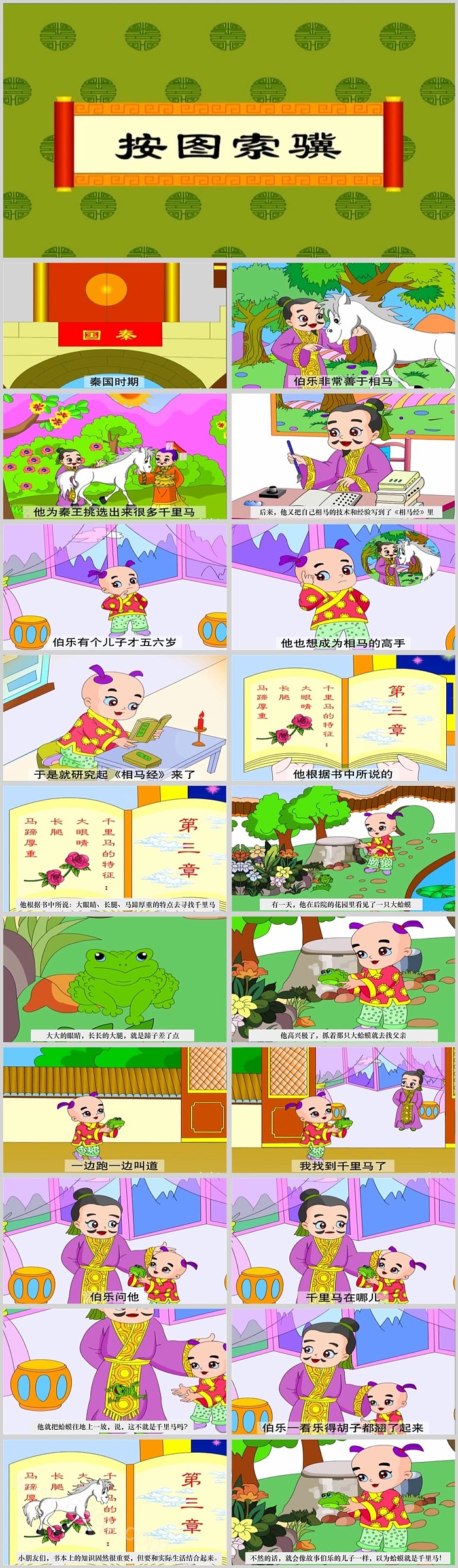中小学生卡通中国传统经典《按图索骥》教学成语故事ppt课件