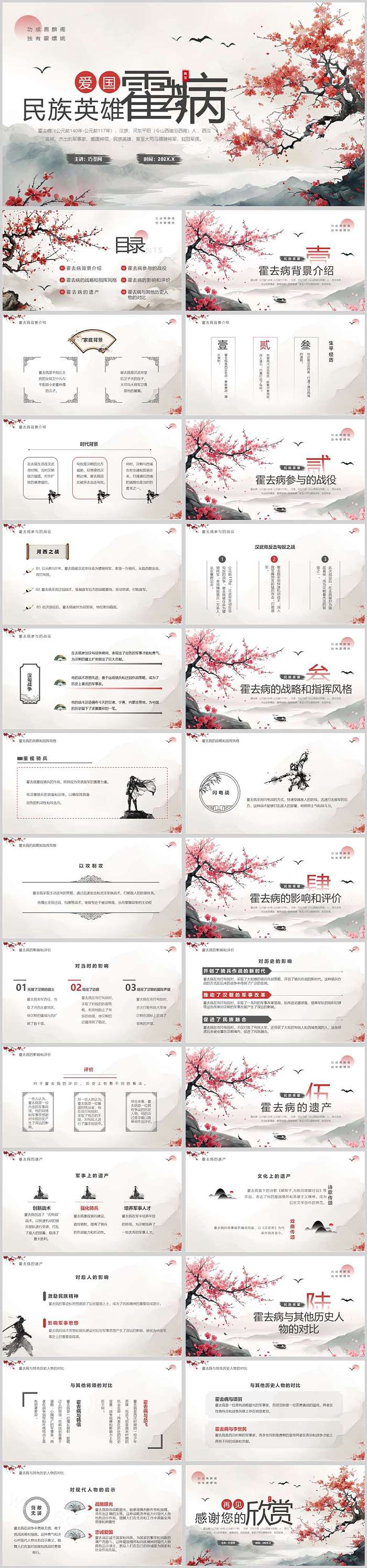 历史人物（大汉战神）爱国名族英雄霍去病名人介绍ppt课件