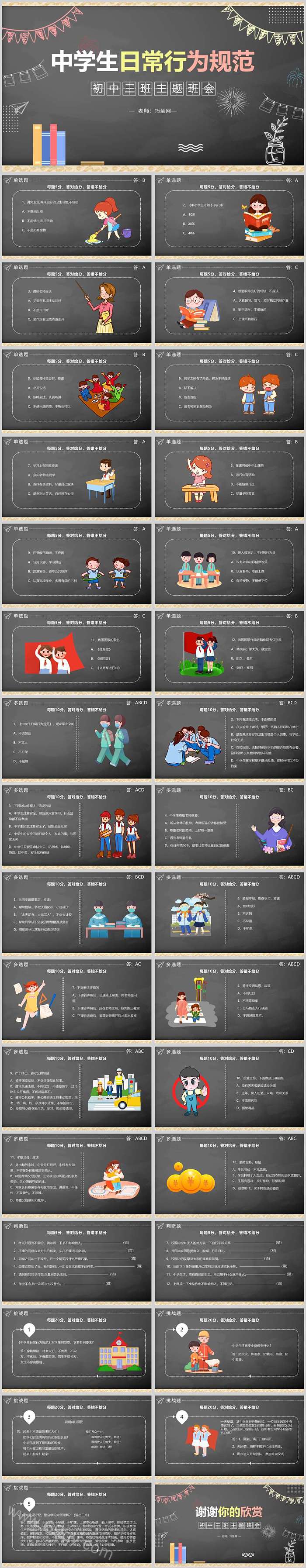 优秀德育教育中学生日常行为规范开学第一课ppt课件
