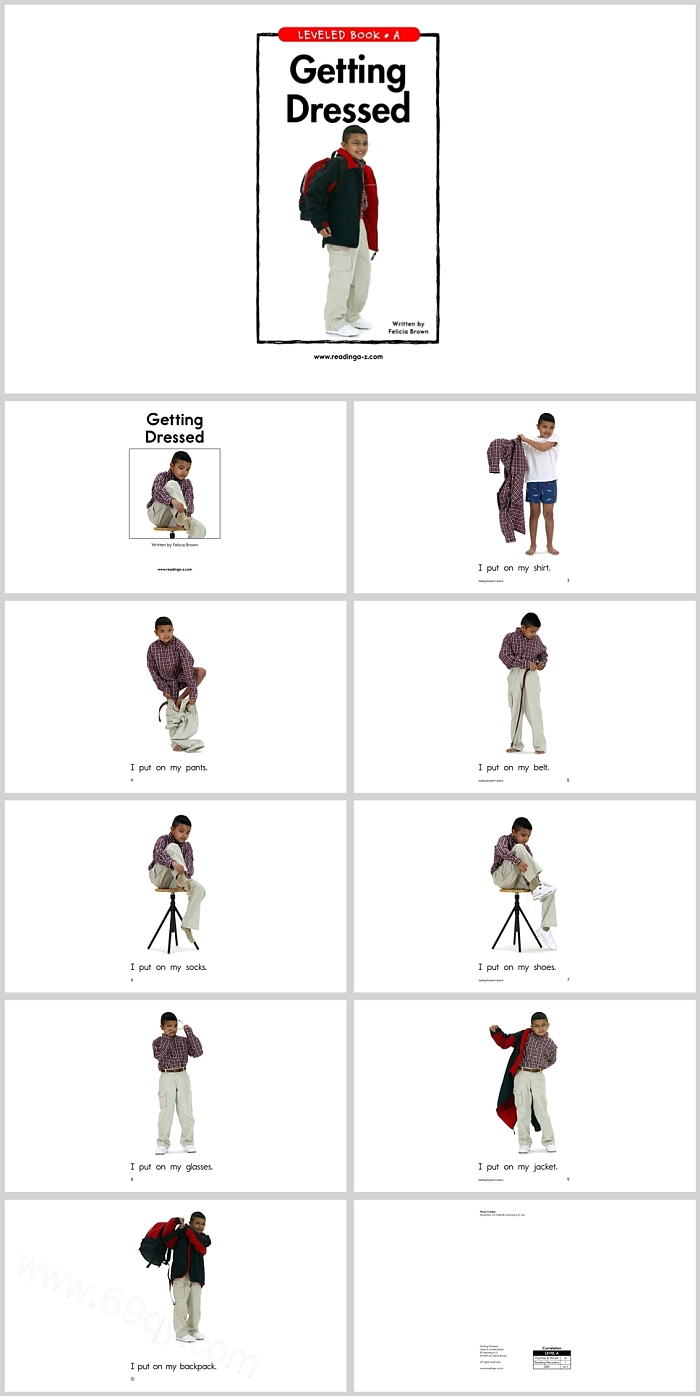 高清原版英语启蒙《Getting Dressed》英文绘本故事ppt课件