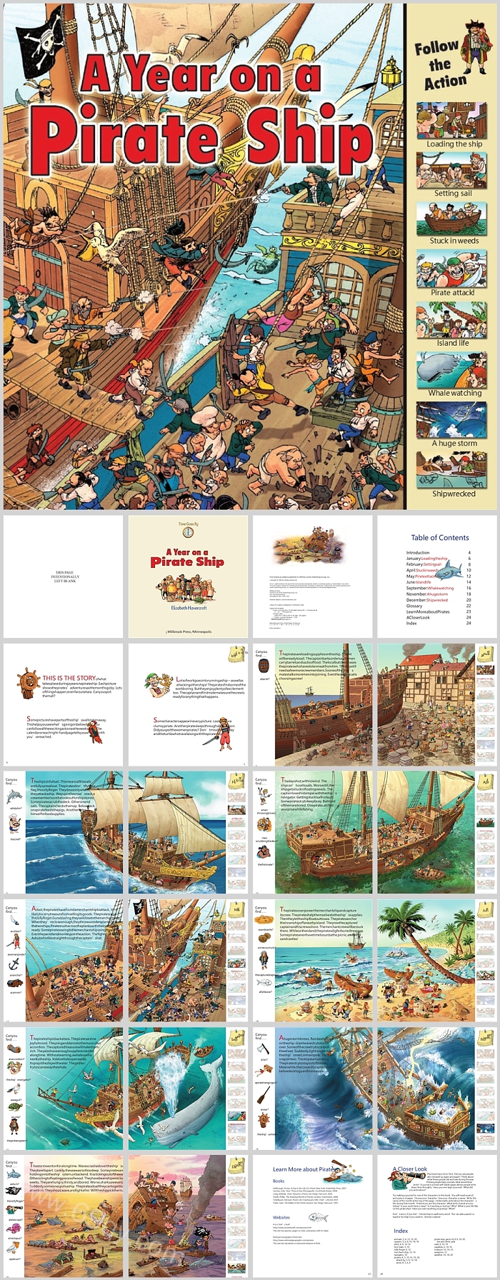 幼儿园卡通高清《A Year on a Pirate Ship》英文绘本故事ppt课件