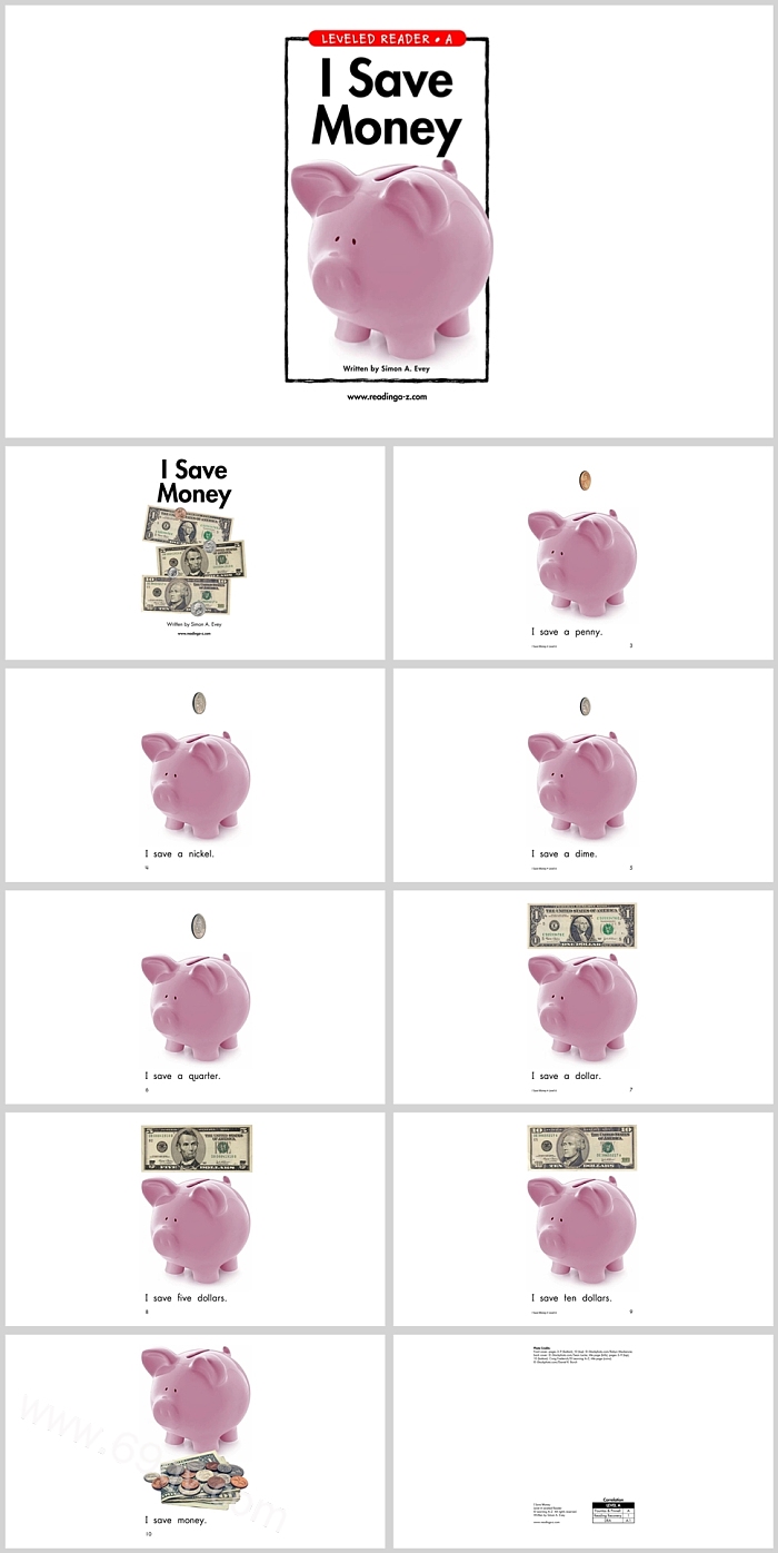 高清原版幼儿我存钱《I Save Money》英文绘本故事ppt课件