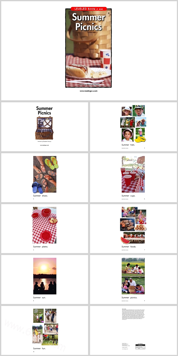 高清原版英语启蒙夏季野餐《Summer Picnics》英文绘本故事ppt课件