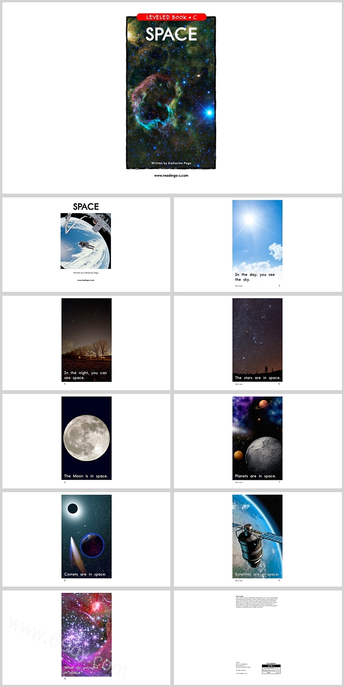 高清原版英语启蒙空间《Space》英文绘本故事ppt课件