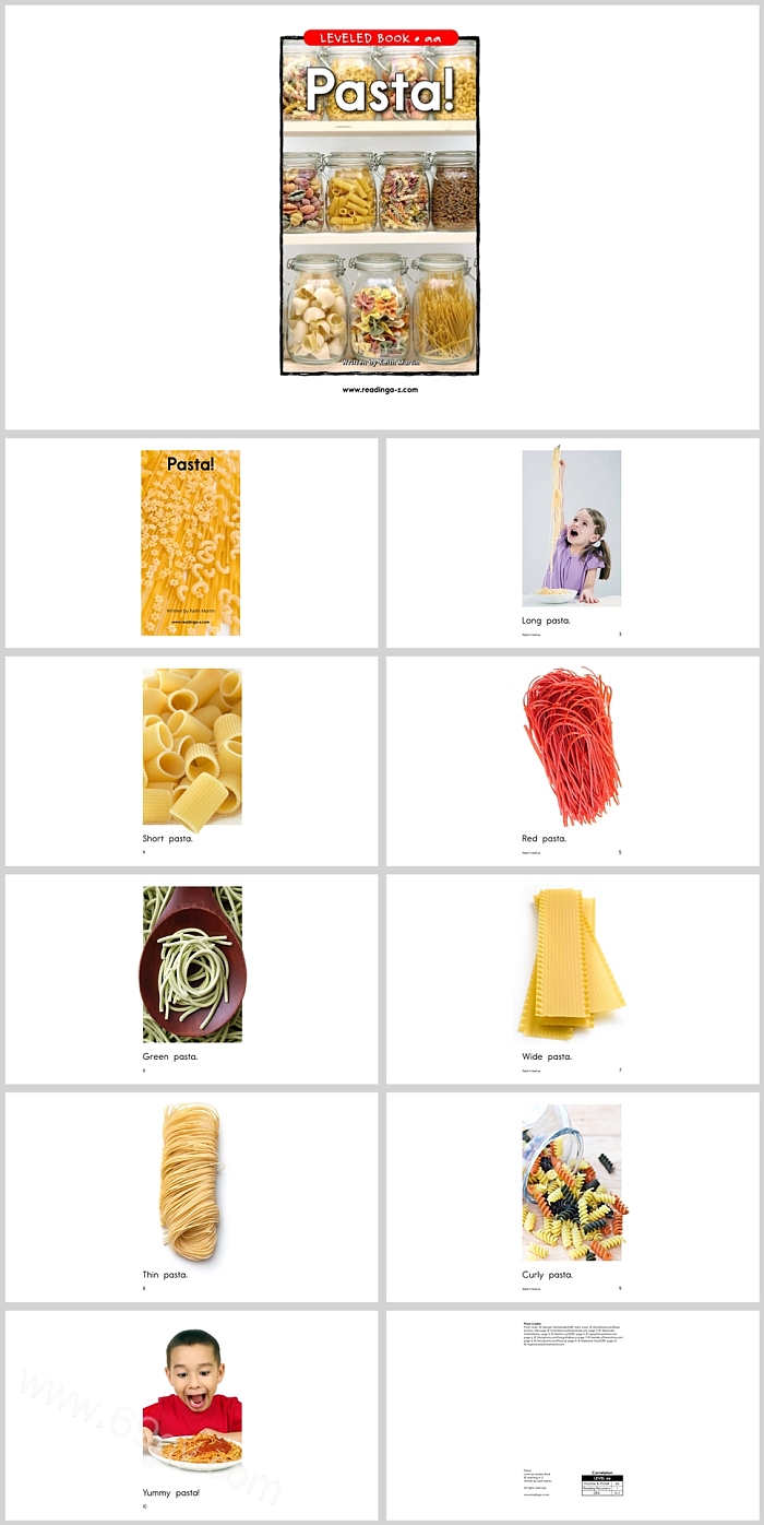 高清原版英语启蒙意大利面食《Pasta》英文绘本故事ppt课件