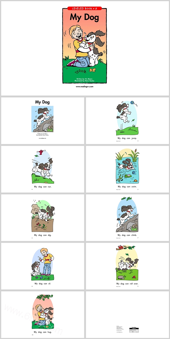 高清英文原版英语启蒙我的狗《My Dog》英文绘本故事ppt课件