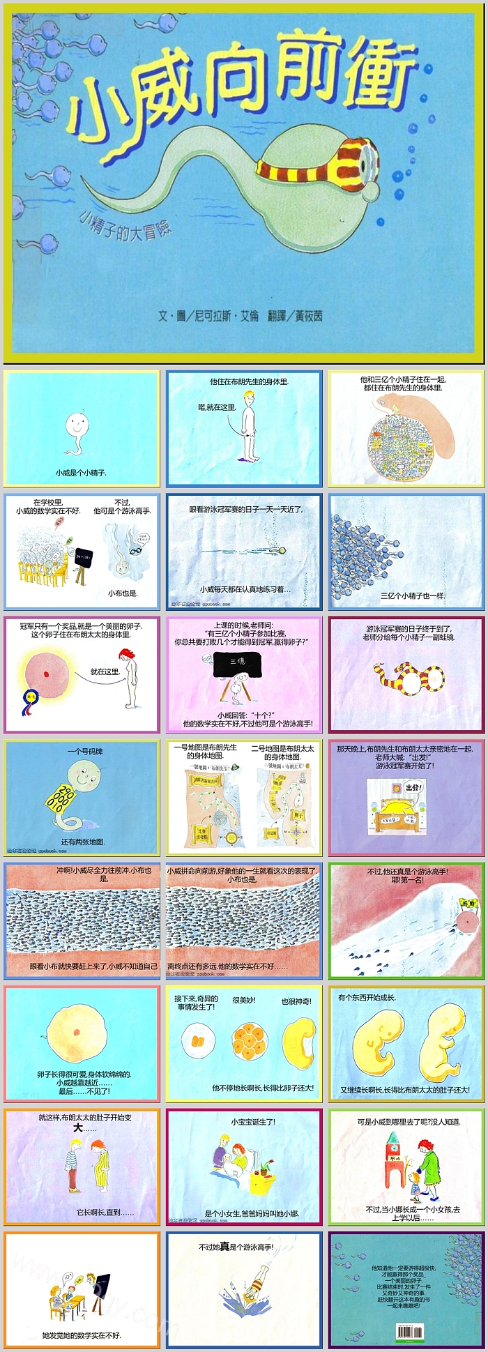 幼儿园大班中班科学《小威向前冲》教育绘本故事ppt课件（性教育）