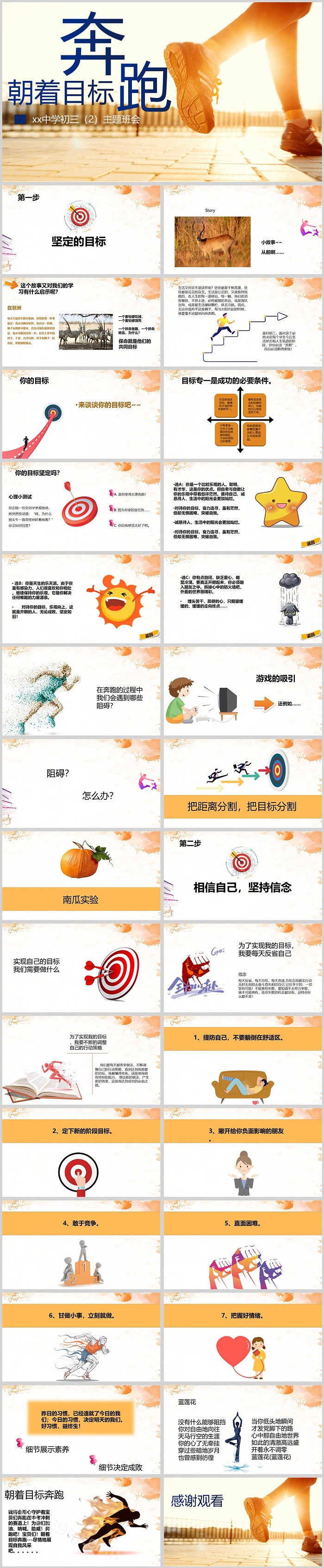 朝着目标奔跑中考动员初三励志教育主题班会ppt课件