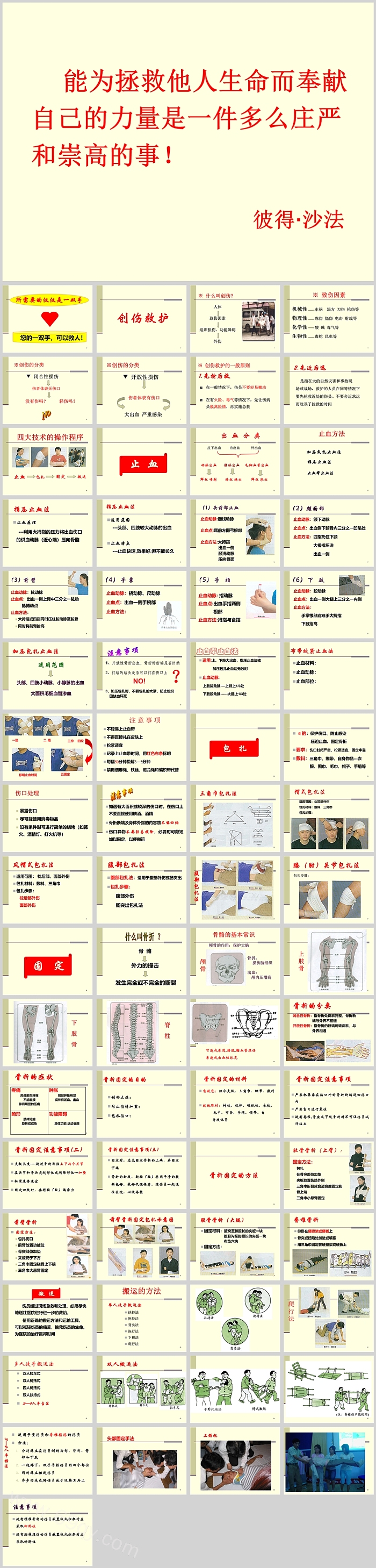 急救员培训外伤创伤救护急救护理的四项技术ppt课件