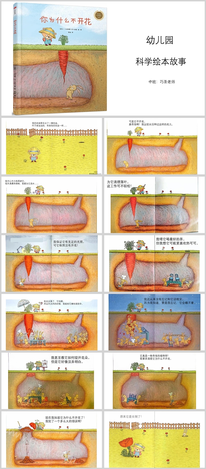 幼儿园大中小班《你为什么不开花》儿童绘本故事ppt课件