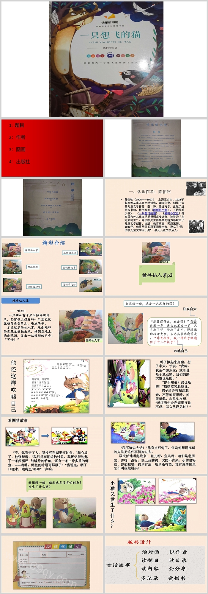 完整版幼儿园《一只想飞的猫》读书分享教学ppt课件