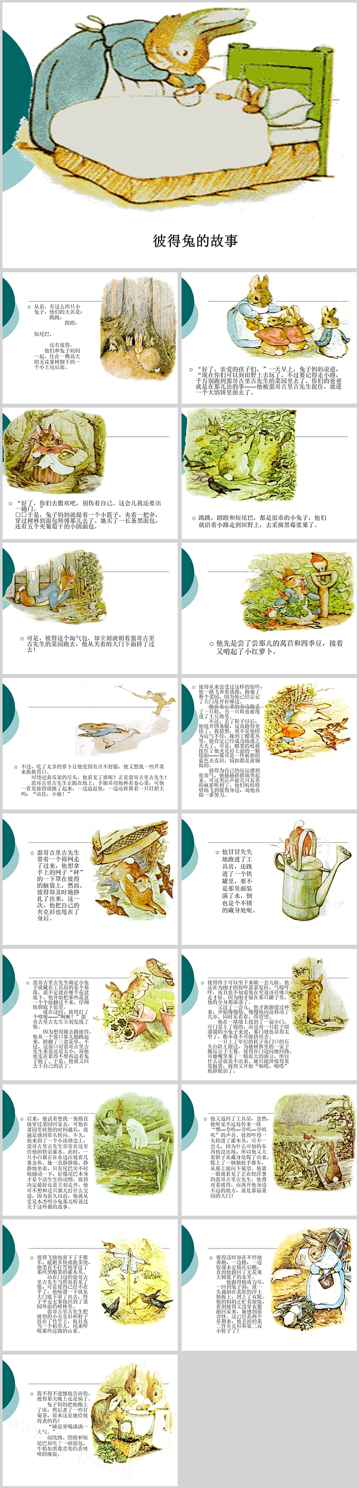 经典幼儿园教育《兔子彼得的故事》绘本故事ppt课件