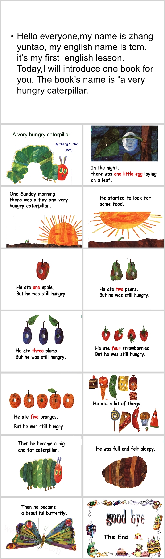 精品高清Very Hungry Caterpillar《好饿的毛毛虫》英文绘本故事ppt课件