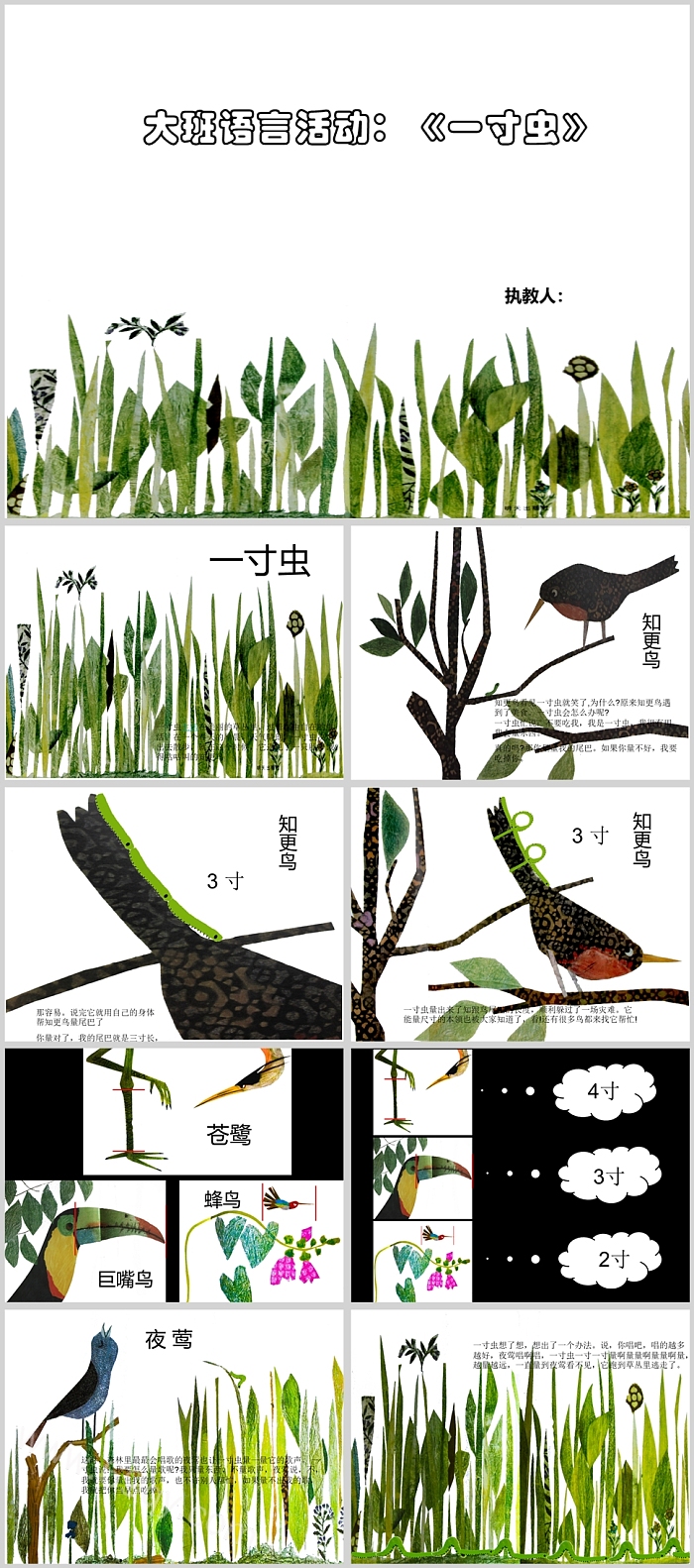 幼儿园大班科学《一寸虫》教学绘本故事ppt课件