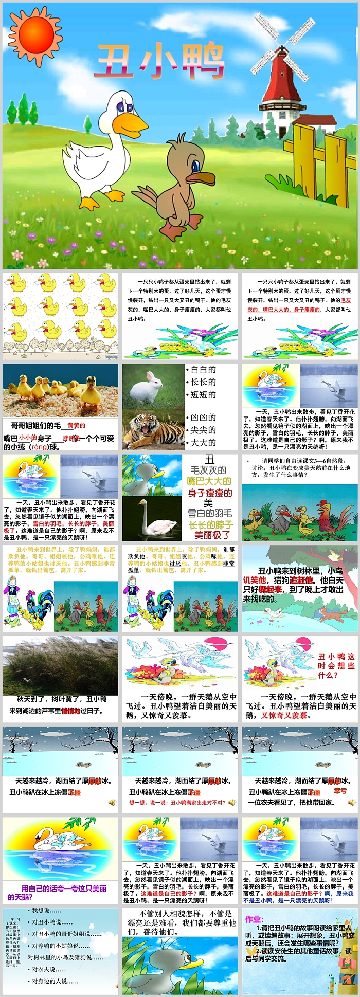 完整版小学二年级语文《丑小鸭》读书分享会ppt课件