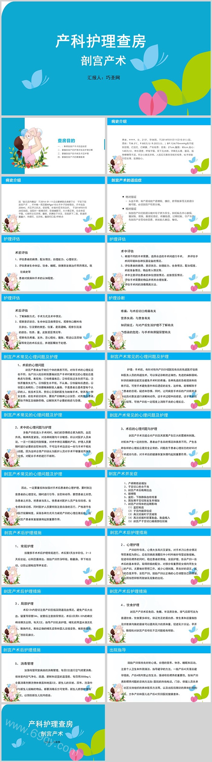 完整版产科剖宫产术后教学常规护理查房ppt课件