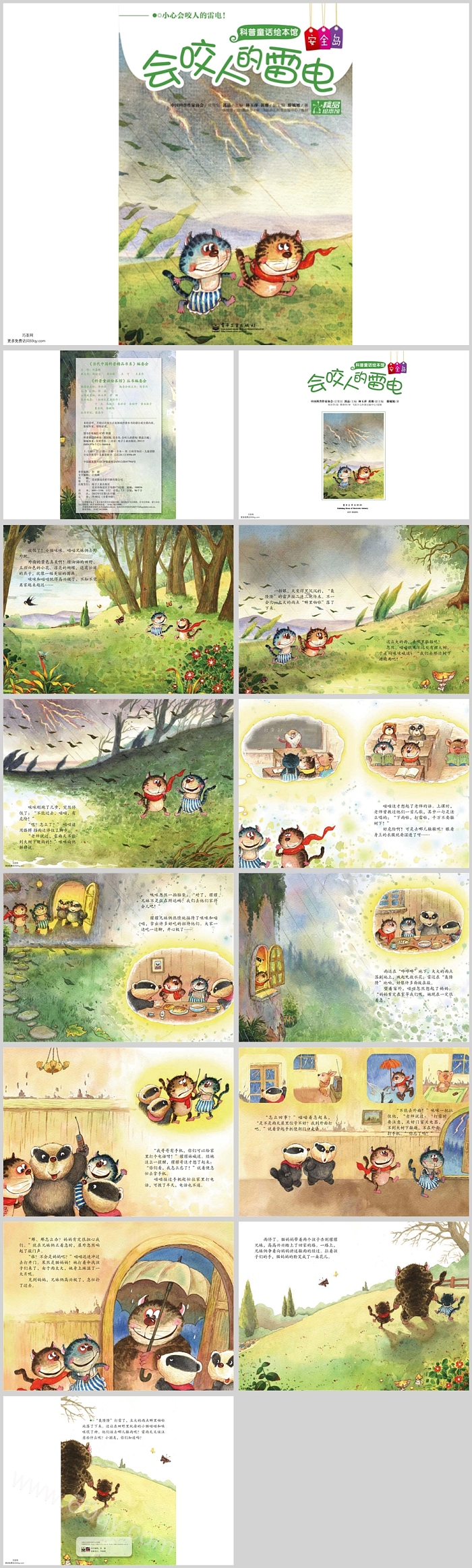 优质幼儿园中班安全教育《会咬人的雷电》绘本故事ppt课件